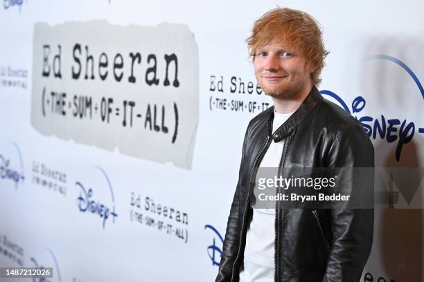 Ed Sheeran attends the Disney+ World Premiere of “Ed Sheeran: The Sum of It All” at The Times Center on May 02, 2023 in New York City.