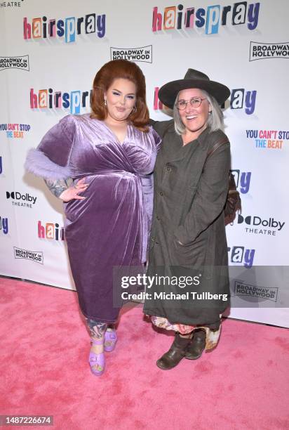 Tess Holliday and Ricki Lake attend the Los Angeles opening night performance of the musical "Hairspray" at Dolby Theatre on May 02, 2023 in...