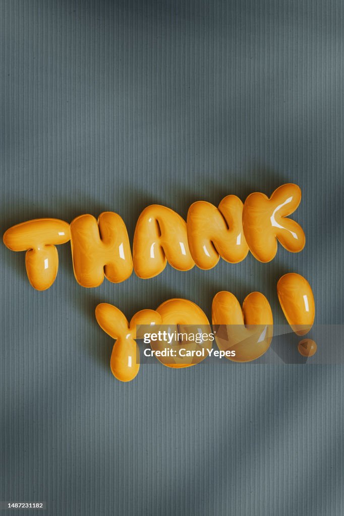 Thank you word in 3d letters