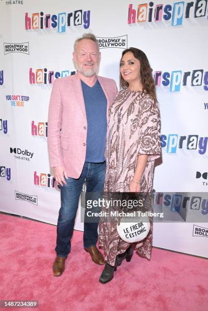 Jared Harris and Allegra Riggio attend the Los Angeles opening night performance of the musical "Hairspray" at Dolby Theatre on May 02, 2023 in...