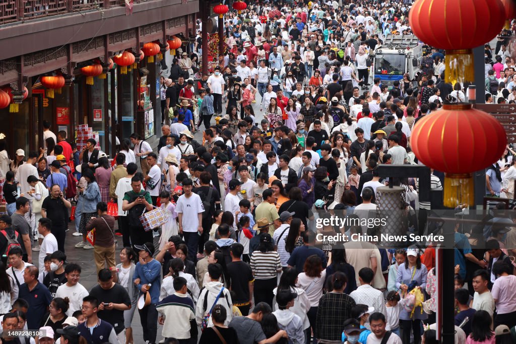 Tourists Visit Nanjing Confucius Temple During The May Day Holiday On tourists-visit-nanjing-confucius-temple-during-the-may-day-holiday-on