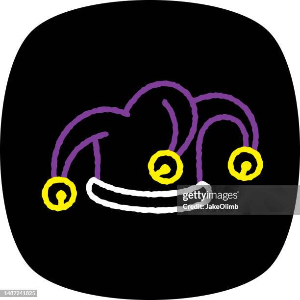 jester hat doodle 3 - novelty hat stock illustrations