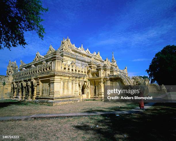 the maha aungmye bonzan, also known as the ok kyaung, a 19th century monastery in inwa (ava). - ava stock pictures, royalty-free photos & images
