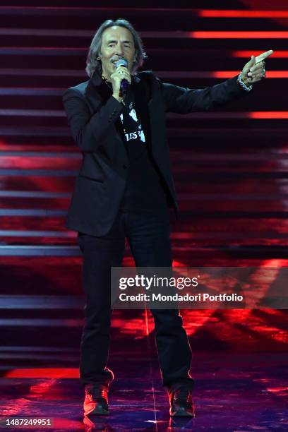 Italian singer Dodi Battaglia during the first episode of Rai I migliori anni. Rome , April 28th, 2023.