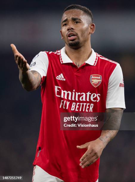 Gabriel Jesus of Arsenal during the Premier League match between Arsenal FC and Southampton FC at Emirates Stadium on April 21, 2023 in London,...