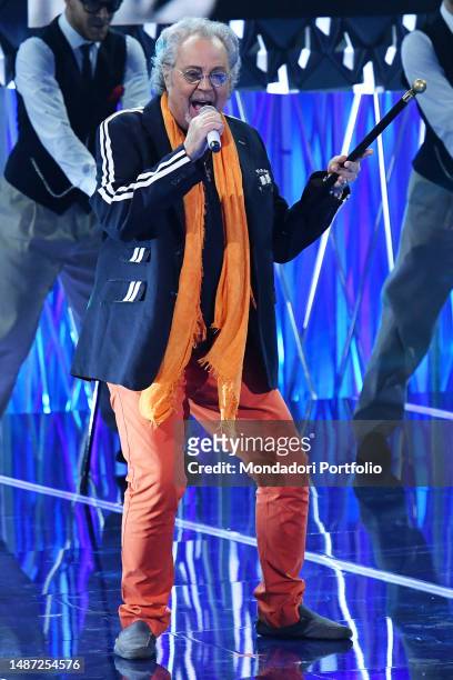 The French singer-songwriter Patrick Hernandez during the first episode of Rai I migliori anni. Rome , April 28th, 2023.