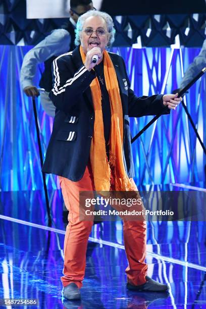 The French singer-songwriter Patrick Hernandez during the first episode of Rai I migliori anni. Rome , April 28th, 2023.