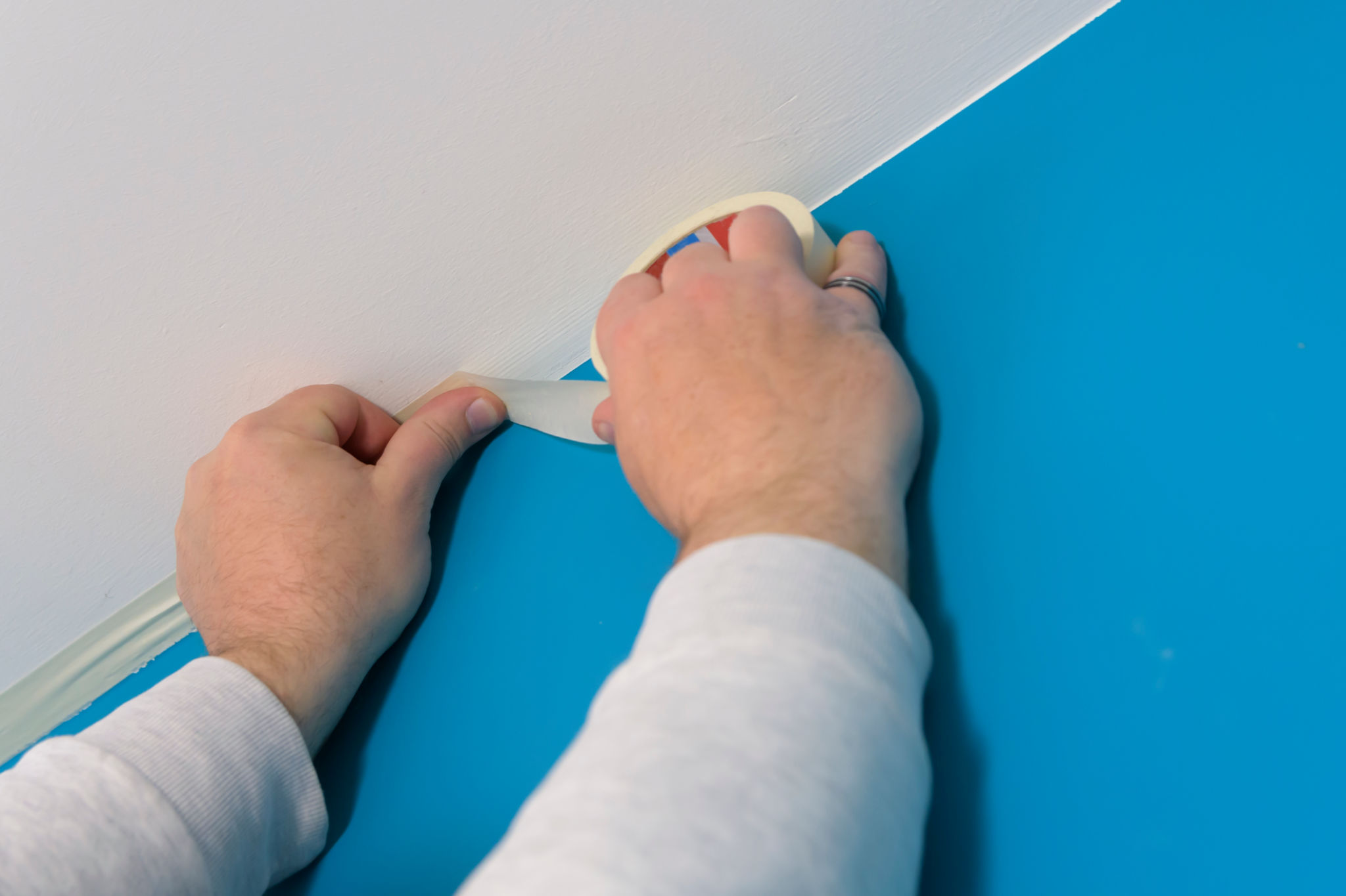 applying painters tape