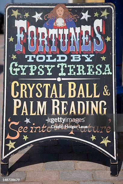 sign for fortune teller. - bundoran county donegal stock pictures, royalty-free photos & images