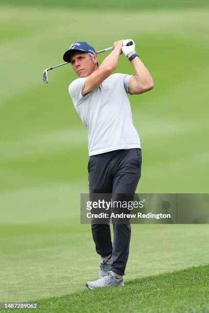 Gianfranco Zola, Former Footballer and Football Manager plays their second shot on the 10th hole during the Pro-Am prior to the DS Automobiles...