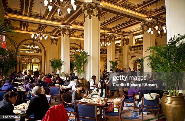 high tea at peninsula hotel. - peninsula stock pictures, royalty-free photos & images
