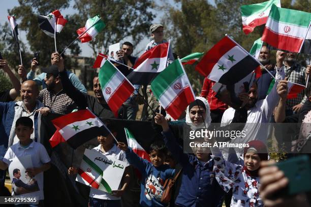 Syrian people welcomed Iranian government delegation and Iran's President Ebrahim Raisi arrived in Damascus for a two-day visit at the official...