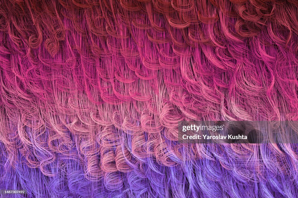 Abstract Wavy Hair Fur Multicolored background-stock photo