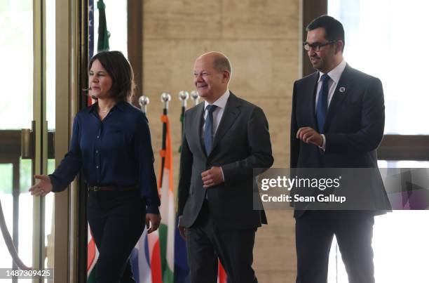 Sultan Ahmed Al Jaber , President-Designate of the UNFCCC COP28 climate conference and CEO of the Abu Dhabi National Oil Company, German Chancellor...