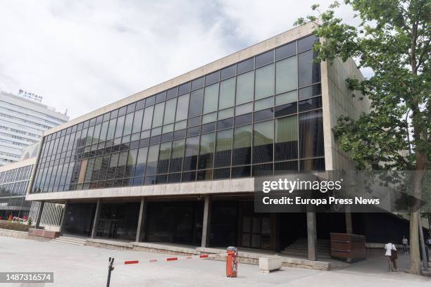 Facade of the Palacio de Congresos de Madrid, on May 2 in Madrid, Spain. The World Tourism Organization will move its current headquarters in Madrid...