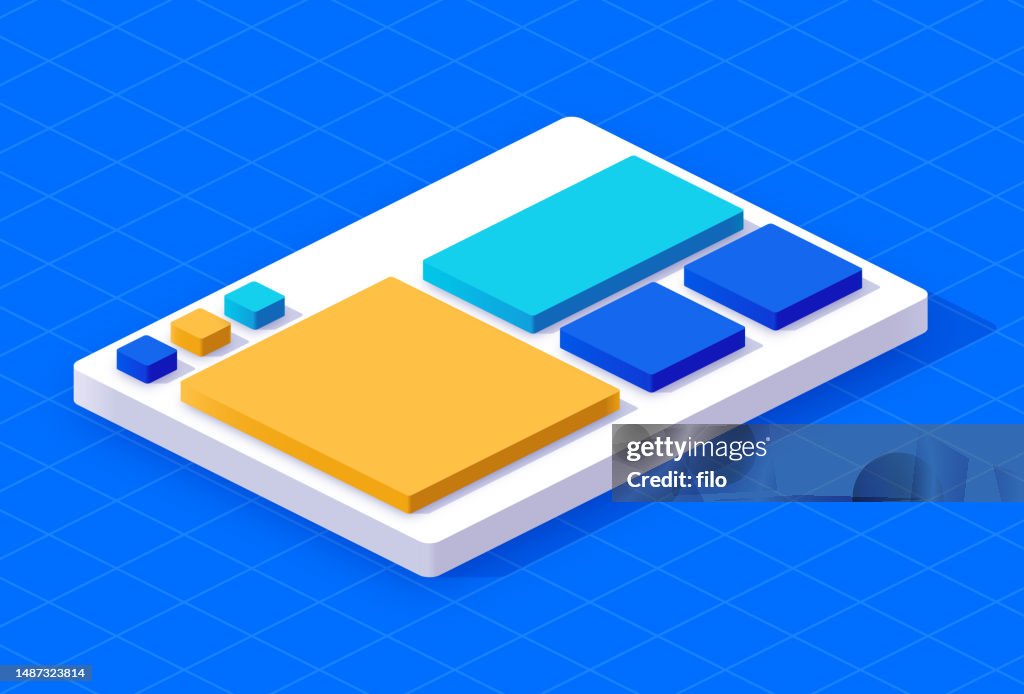 Computer Software Isometric Window Layout Design