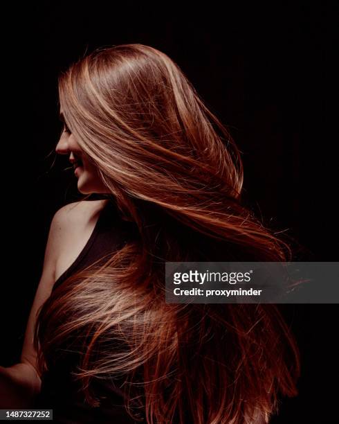 woman with beautiful long hair - woman long brown hair stock pictures, royalty-free photos & images