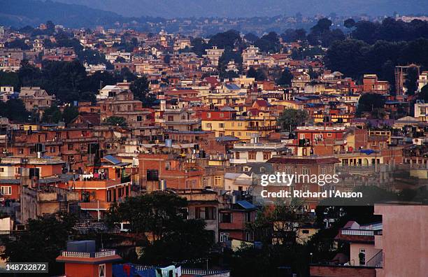 view over kathmandu. - nepal city stock pictures, royalty-free photos & images