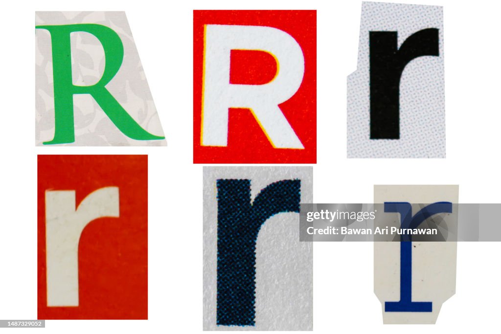 The Letter R Ransom Style Letter R Magazine Cut Out Font Ransom Letter Isolated Collage Elements ...