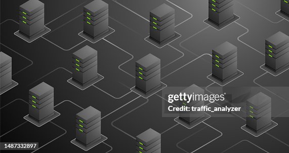 Technical Isometric Background Server High-Res Vector Graphic - Getty ...