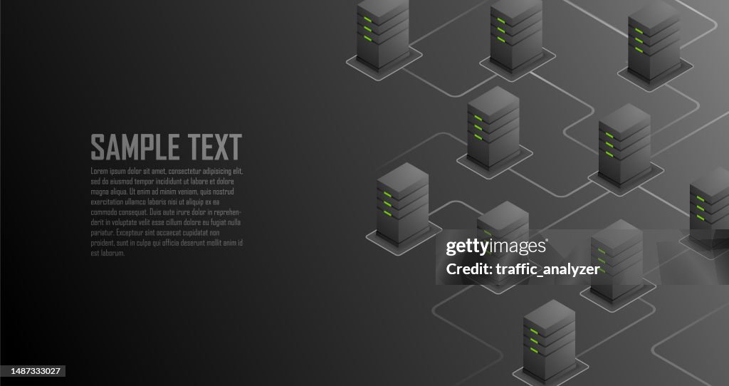 Technical Isometric Background Server High-Res Vector Graphic - Getty ...