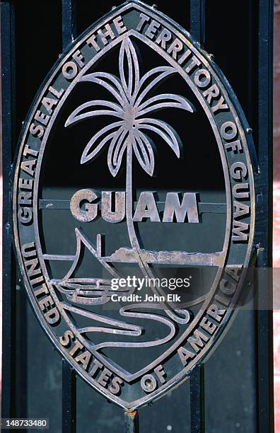 guam seal. - seal of guam stock pictures, royalty-free photos & images