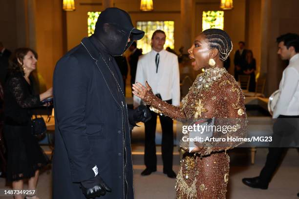 Christopher John Rogers and Michaela Coel attend The 2023 Met Gala Celebrating "Karl Lagerfeld: A Line Of Beauty" at The Metropolitan Museum of Art...