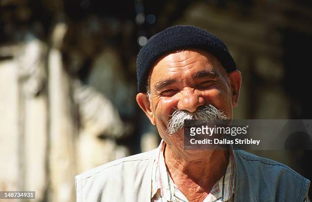 man with moustache in place carnot, bastide st louis. - guy carcassonne photos et images de collection