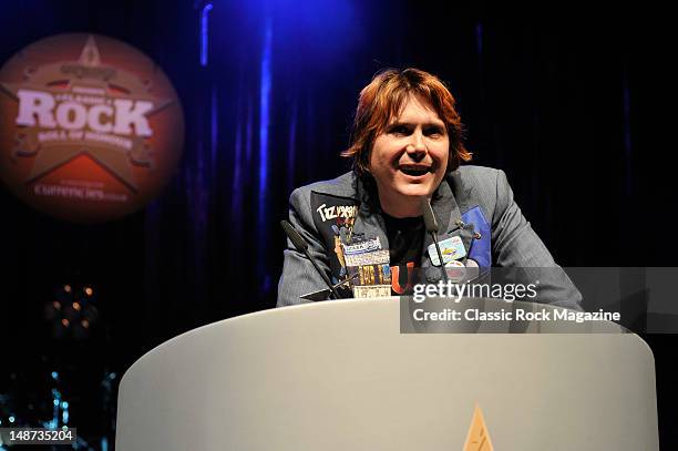 Nicky Wire of Manic Street Preachers collect the award for Classic Songwriter during Classic Rock Roll of Honour Awards at The Roundhouse on November...