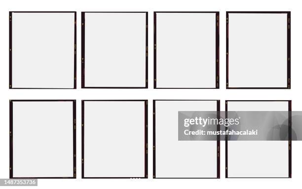 stockillustraties, clipart, cartoons en iconen met blank medium format film frames - film reel