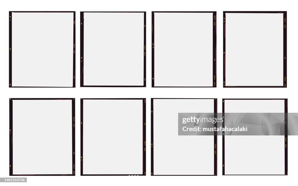 Blank medium format film frames