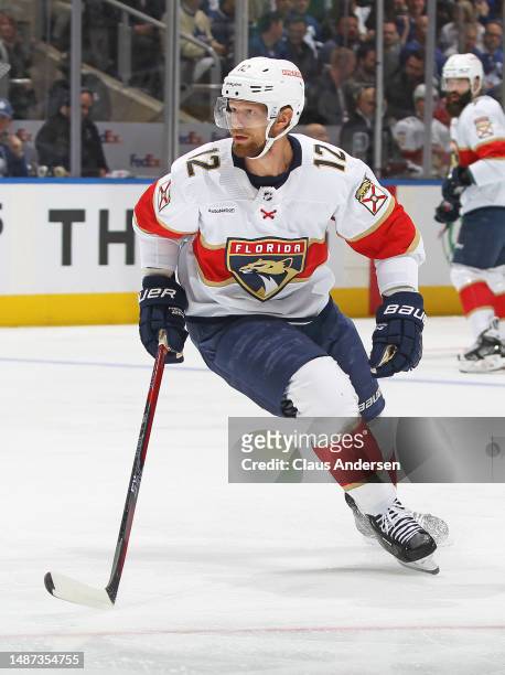 Eric Staal of the Florida Panthers skates against the Toronto Maple Leafs during Game One of the Second Round of the 2023 Stanley Cup Playoffs at...