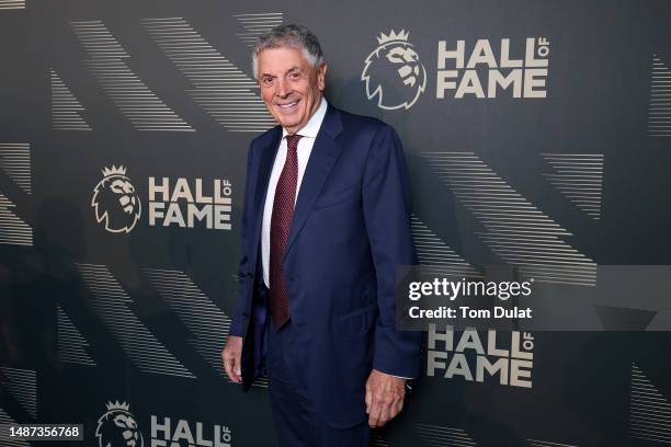 David Dein arrives ahead of a Premier League Hall of Fame event on May 03, 2023 in London, England.