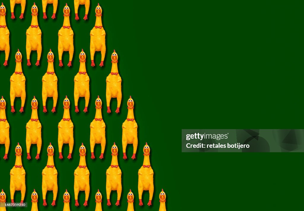 Funny rubber chickens