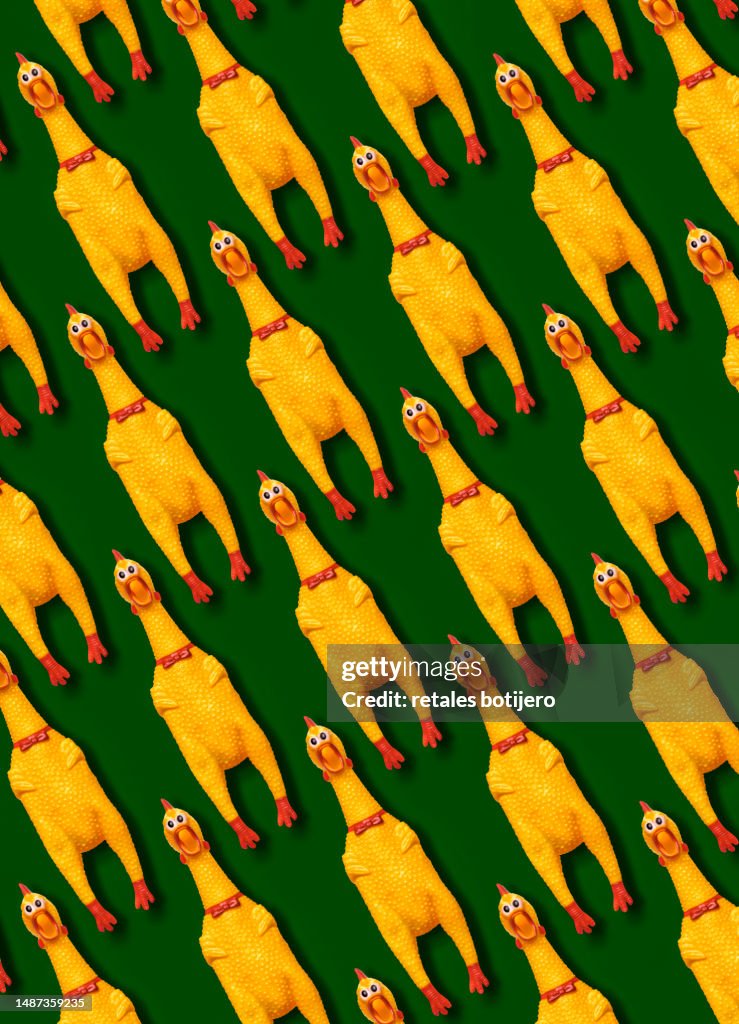 Funny rubber chickens