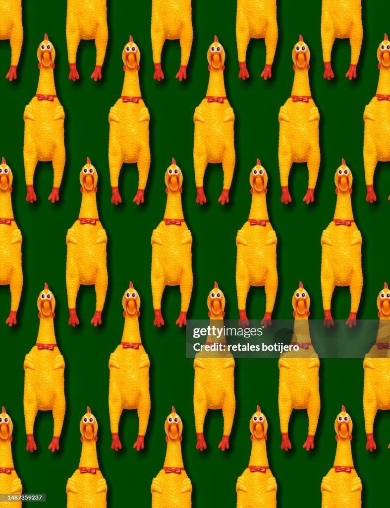 Funny rubber chickens