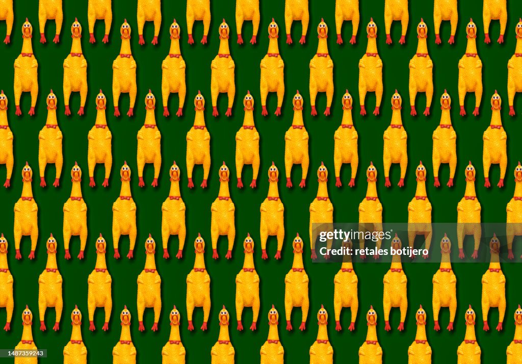 Funny rubber chickens