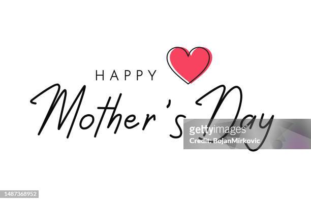 mother's day lettering card. vector - mothers day text art stock illustrations