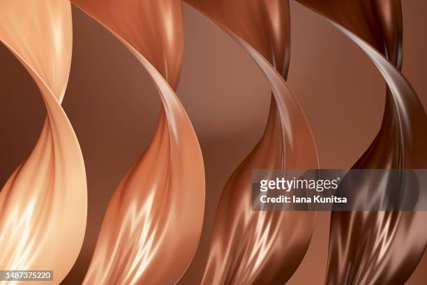 glossy splashes of foundation for different skin colors on brown background. beige silk. 3d pattern. products for makeup and skin care. skin tone. - chocolat texture stockfoto's en -beelden