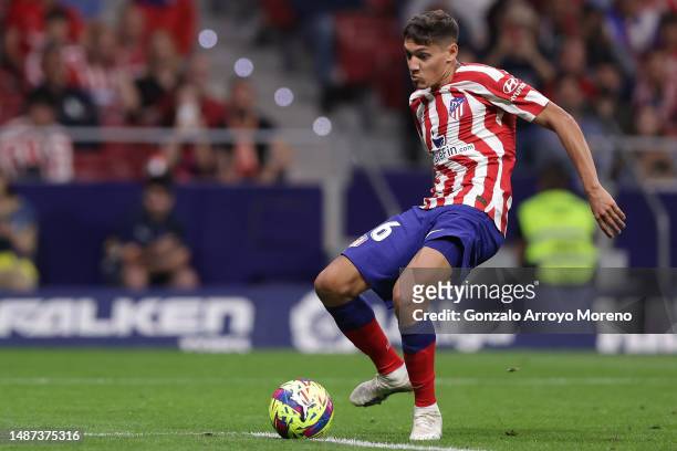 Nahuel Molina of Atletico de Madrid scores their fifth goal during the LaLiga Santander match between Atletico de Madrid and Cadiz CF at Civitas...