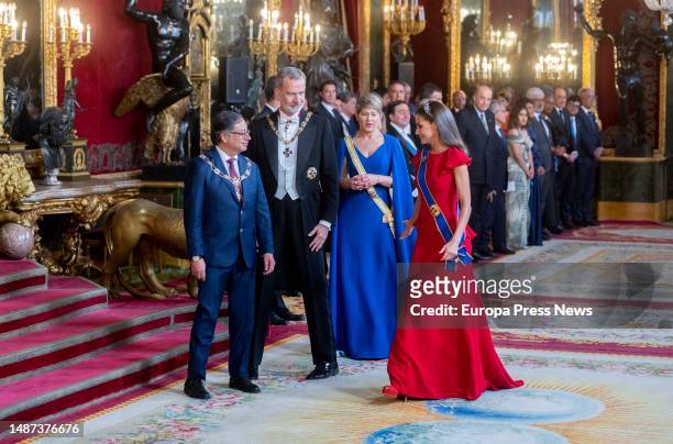 The President of the Republic of Colombia, Gustavo Francisco Petro Urrego, the King of Spain Felipe VI, the First Lady, Veronica Alcocer, and the...