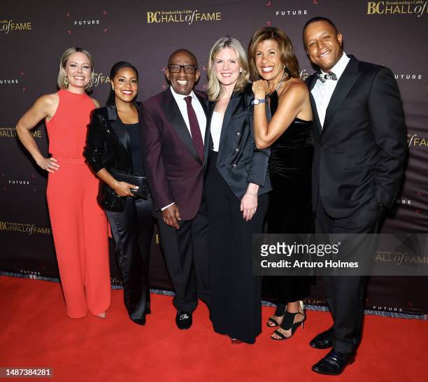 Dylan Dreyer, Sheinelle Jones, Al Roker, guest, Hoda Kotb and Craig Melvin attend the 2023 Broadcasting + Cable Hall Of Fame Gala at The Ziegfeld...