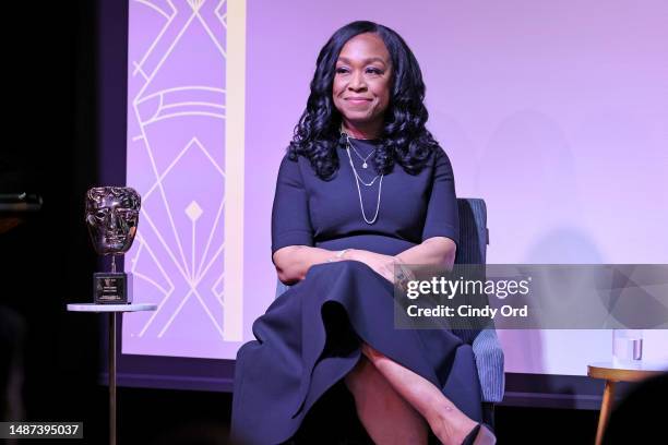 Shonda Rhimes speaks onstage during the BAFTA Honours Shonda Rhimes Presented By Netflix, Delta Air Lines, And Virgin Atlantic at the Midnight...