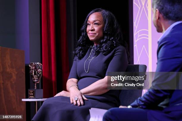 Shonda Rhimes speaks onstage during the BAFTA Honours Shonda Rhimes Presented By Netflix, Delta Air Lines, And Virgin Atlantic at the Midnight...