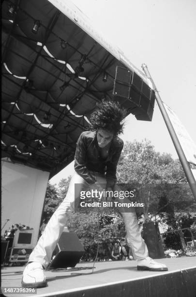 August 9: Jon Spencer Blues Explosion during the Central park Summerstage Concert series on August 9th, 1997 in New York City.