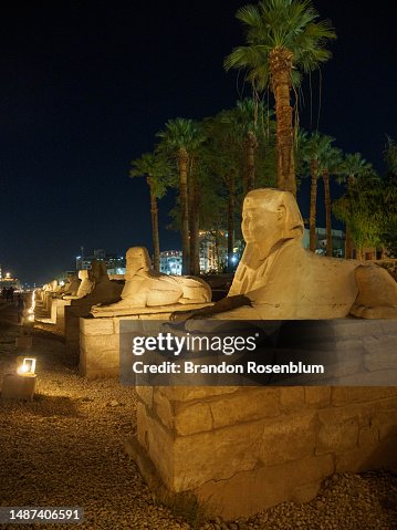 Avenue of the Sphinxes next to Luxor Temple in Luxor, Egypt