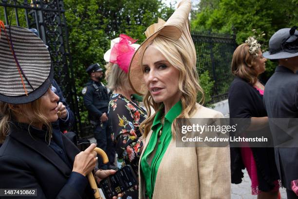 Guests at the Frederick Olmsted luncheon arrive and depart from Central Park's Conservancy Garden on May 3, 2023 in New York City. The annual charity...