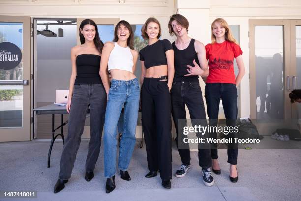 Models attend an open casting call for the We Wear Australian x Afterpay show ahead of Afterpay Australian Fashion Week on May 04, 2023 in Sydney,...