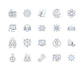 Interference line icons collection. Static, Noise, Disruption, Disturbance, Clutter, Hinderance, Obstacle vector and linear illustration. Intrusion,Jamming,Impediment outline signs set