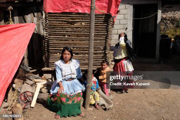 Daily life of Mazahuas indigenous people living in a small town by a lake on January 1, 2023 in San Simon de la Laguna, Mexico.